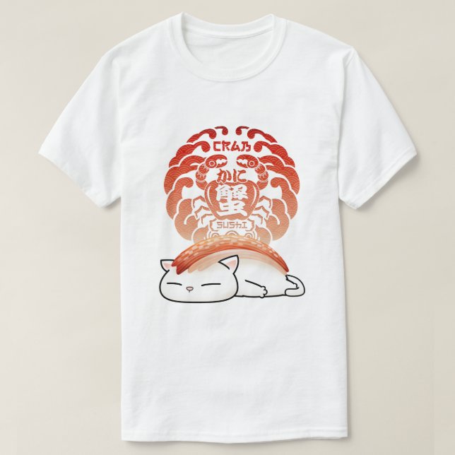 Camiseta Kani Crab Sushi Cat (Diseño del anverso)