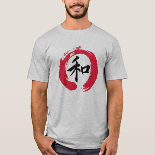 Camiseta Kanji japonés de la "paz" dentro de un zen rojo d
