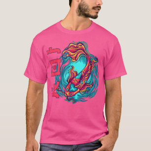 Camiseta Kanji Koi Carp Fuego japonés Koi 