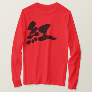 Camiseta [Kanji] mangas largas de color crimson