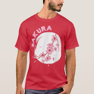 Camiseta Kanji Sakura Flor japonesa de cerezo en rosa S