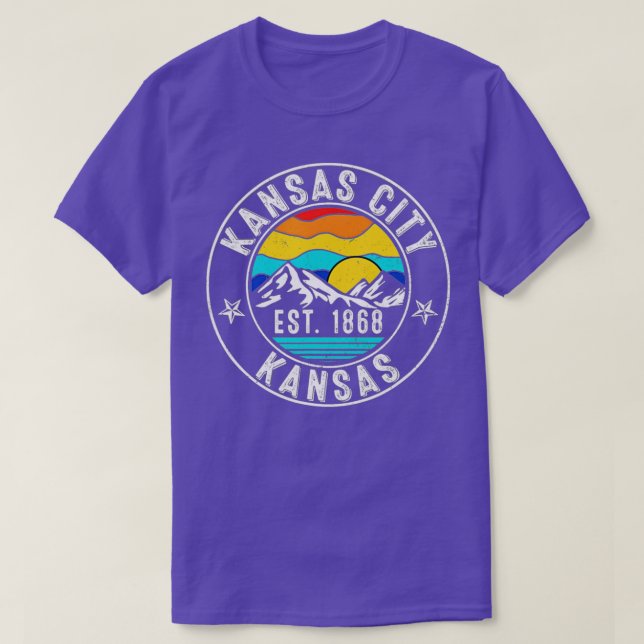 Camiseta Kansas City Kansas KS de la Retro 70 (Diseño del anverso)