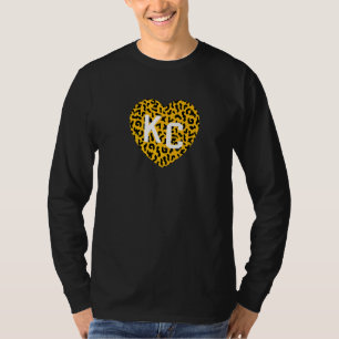 Camiseta Kansas City Kc Heart Animal Style Retro Cheetah Lo