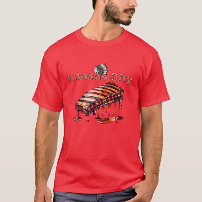 Camiseta Kansas City - Las costillas de barbacoa y el jefe  (Anverso)