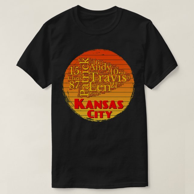 Camiseta Kansas City Lover Chief Fan toon Retro Sunset (Diseño del anverso)