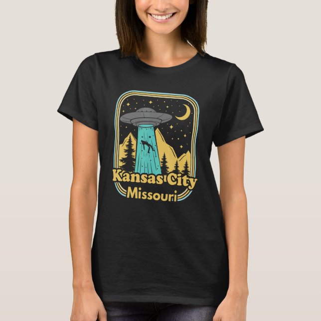 Camiseta Kansas City Missouri Ufo Alien Hunter Retro St. (Anverso)