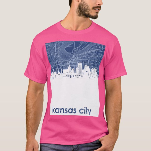 Camiseta kansas city skyline 4 (Anverso)