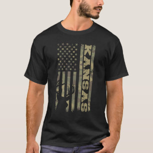 Camiseta Kansas Deer Hunter Vintage Deer Hunter Camo USA F