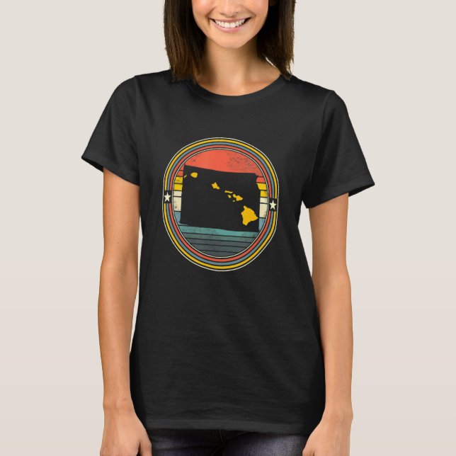 Camiseta Kansas Hawaii Roots Originario Mapa Estatal Retro (Anverso)