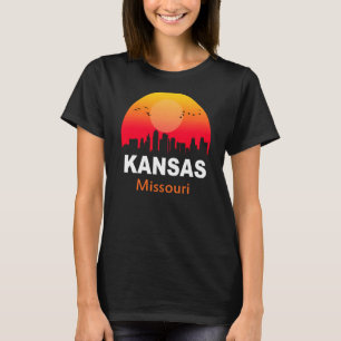 Camiseta Kansas Missouri Vintage Sunset Retro Estado de EE.