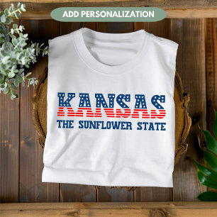 Camiseta Kansas Patriotic El Personalizado del Estado Giras