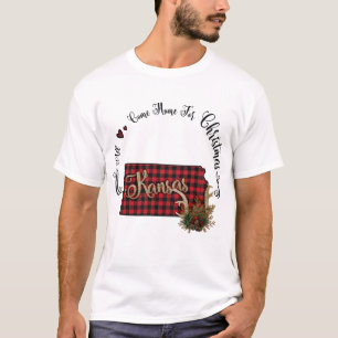 Camiseta Kansas Plaid All Vuelve A Casa Para Navidades