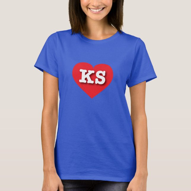 Camiseta Kansas Red Heart - Amo el KS (Anverso)