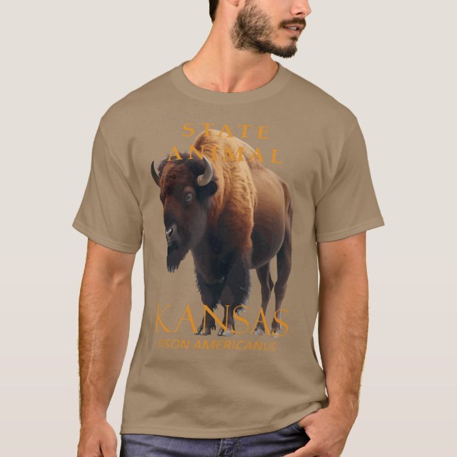 Camiseta Kansas Territory Animal Bison Americanus (Anverso)