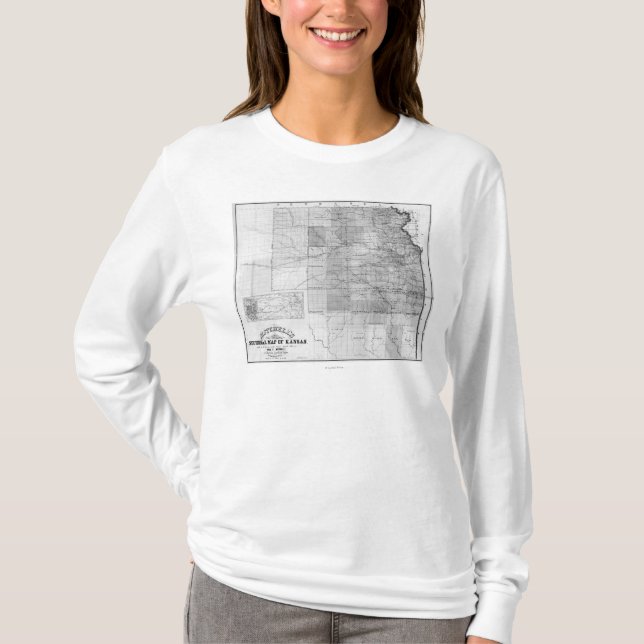 Camiseta KansasPanoramic MapKansas (Anverso)