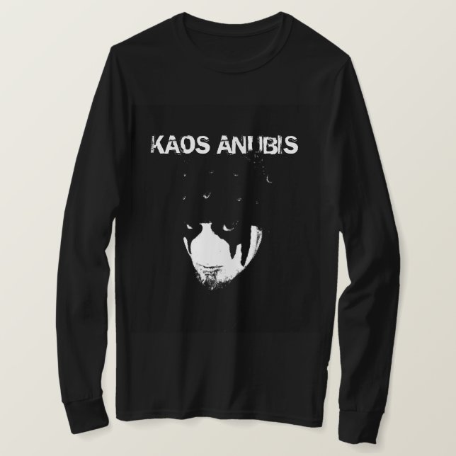 Camiseta Kaos Anubis Long Sleeve B&W Face (Anverso del diseño)