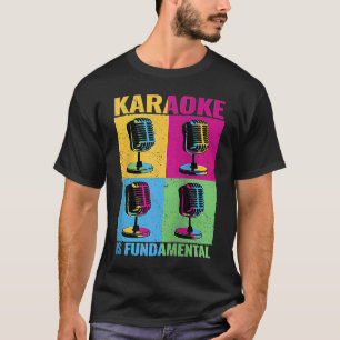 Camiseta Karaoke es Fundamental micrófono de música colorid