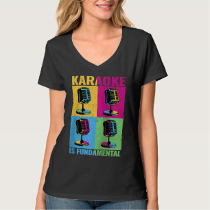 Camiseta Karaoke es Fundamental micrófono de música colorid