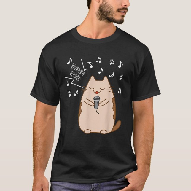 Camiseta Karaoke Kawaii Kitty Cute canta Kawaii Cat Micro (Anverso)