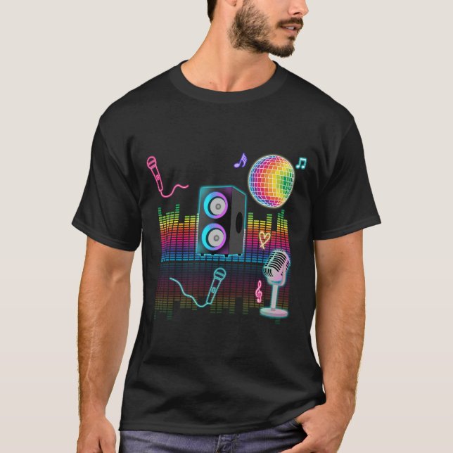 Camiseta Karaoke Neon Singing Music Party (Anverso)