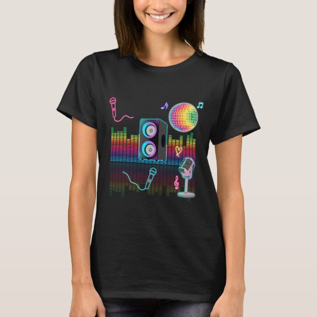Camiseta Karaoke Neon Singing Music Party (Anverso)