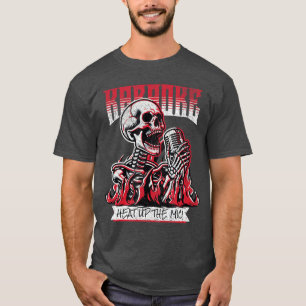 Camiseta Karaoke Punk Rock Calienta El Micrófono Esqueleto