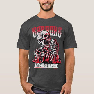 Camiseta Karaoke Punk Rock Heat Up The Mic Skeleton