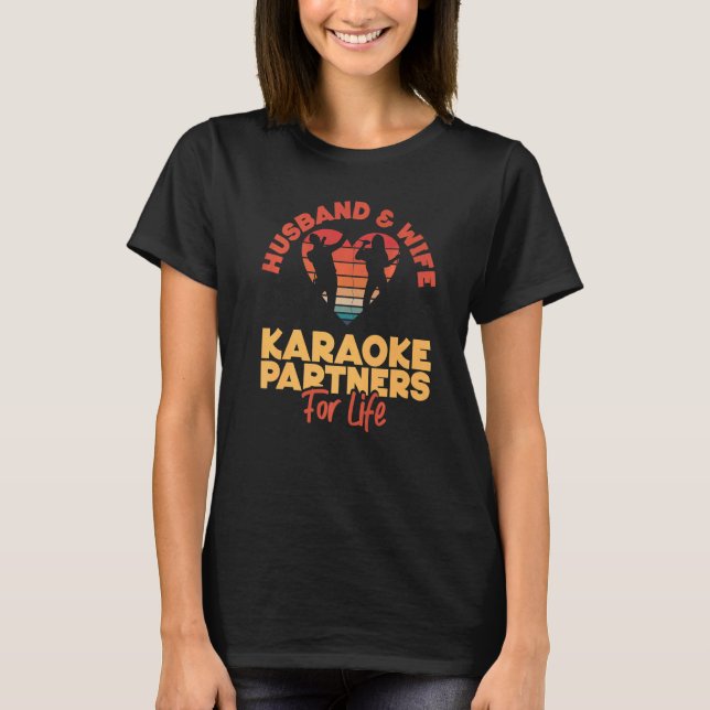 Camiseta Karaoke Singer Husband Wife Marriage Wedding 80s R (Anverso)