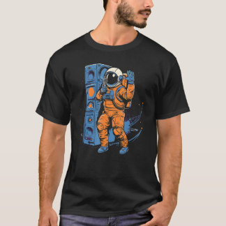 Camiseta Karaoke Spaceman with Microphone and Sound System