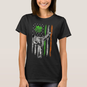 Camiseta Karate Bandera Americana Irlandesa St Patricks Day
