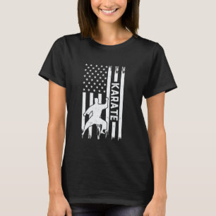 Camiseta Karate Bandera de EE. UU. Luchador de Karate