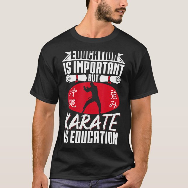 Camiseta Karate Black Belt Gi La Educación Uniforme Importa (Anverso)