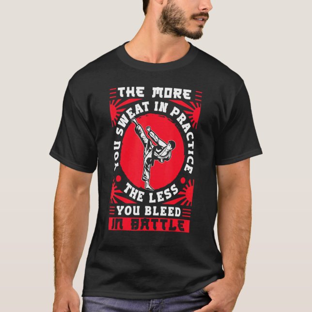 Camiseta Karate Black Belt Gi Uniforme Cuanto Más Sueles (Anverso)