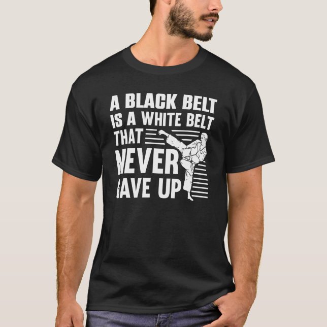 Camiseta Karate Black Belt Para Hombres Taekwondo Judo Com (Anverso)
