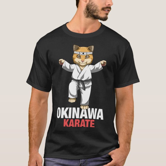 Camiseta Karate Cat Okinawa Japón (Anverso)
