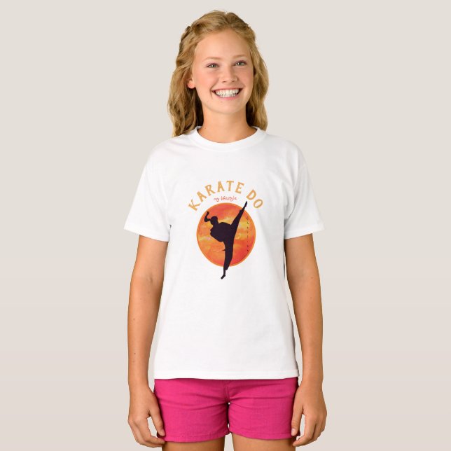 Camiseta Karate Chica Silhouette & Rising Sun Martial Arts (Anverso completo)