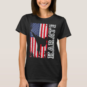 Camiseta Karate Clásico Bandera De EE. UU. 4 De Julio Patri