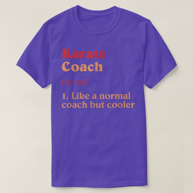 Camiseta Karate Coach Definition Funny Sensei Humor  (Diseño del anverso)
