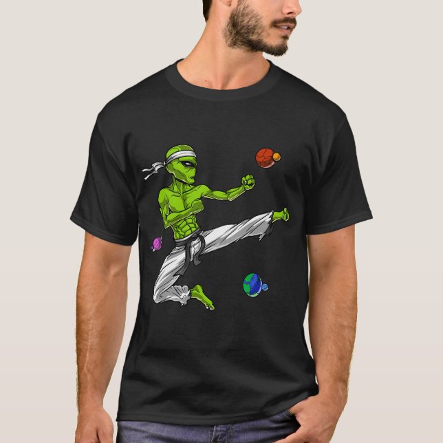 Camiseta Karate de alienígena espacial (Anverso)