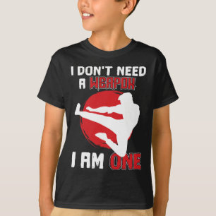 Camiseta Karate de artes marciales no necesito un arma soy 