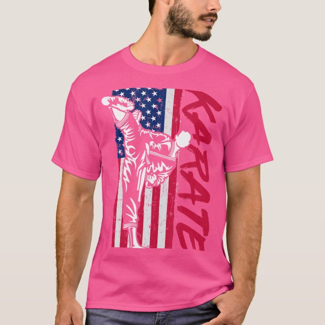 Camiseta Karate De Bandera De Eeuu (Anverso)