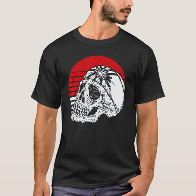 Camiseta Karate de Cráneo Retro Clásico (Anverso)