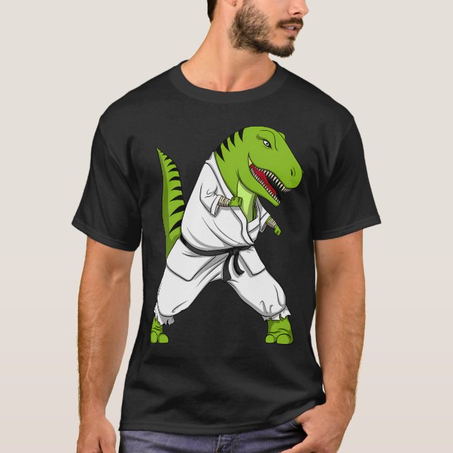 Camiseta Karate de Dinosaurio T-Rex (Anverso)