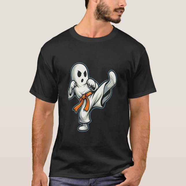 Camiseta Karate de fantasma de Halloween (Anverso)