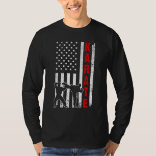 Camiseta Karate De La Bandera Americana Para Hombres Karate