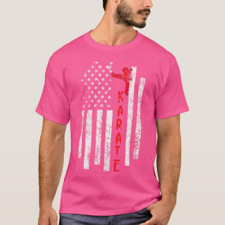 Camiseta Karate De La Bandera De Los Ee.Uu.