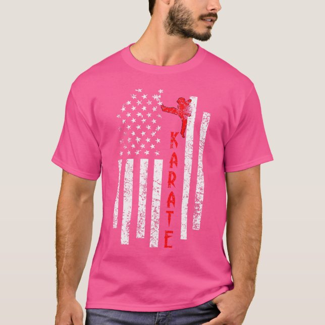 Camiseta Karate De La Bandera De Los Ee.Uu. (Anverso)