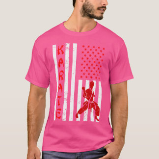 Camiseta Karate De La Bandera De Los Ee.Uu.