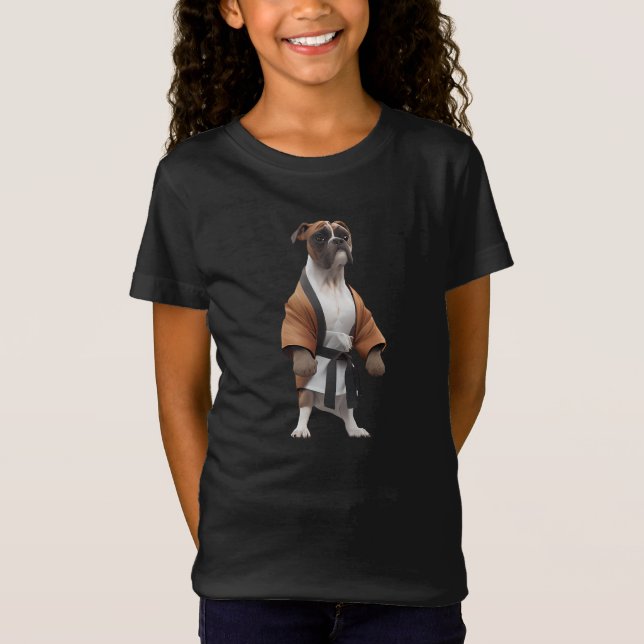 Camiseta Karate de la Obra de Perro de Boxer, Perro de Boxe (Anverso)