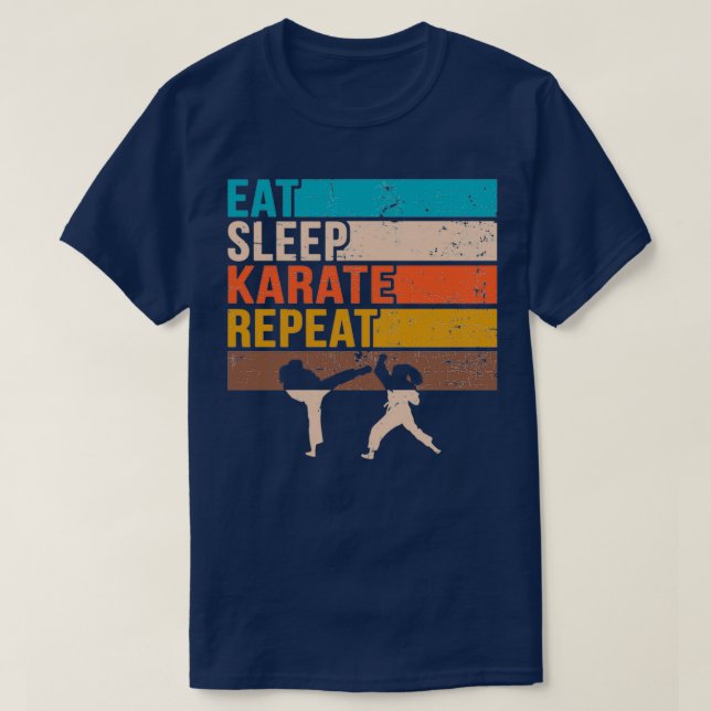 Camiseta karate eat sleep repeat (Diseño del anverso)